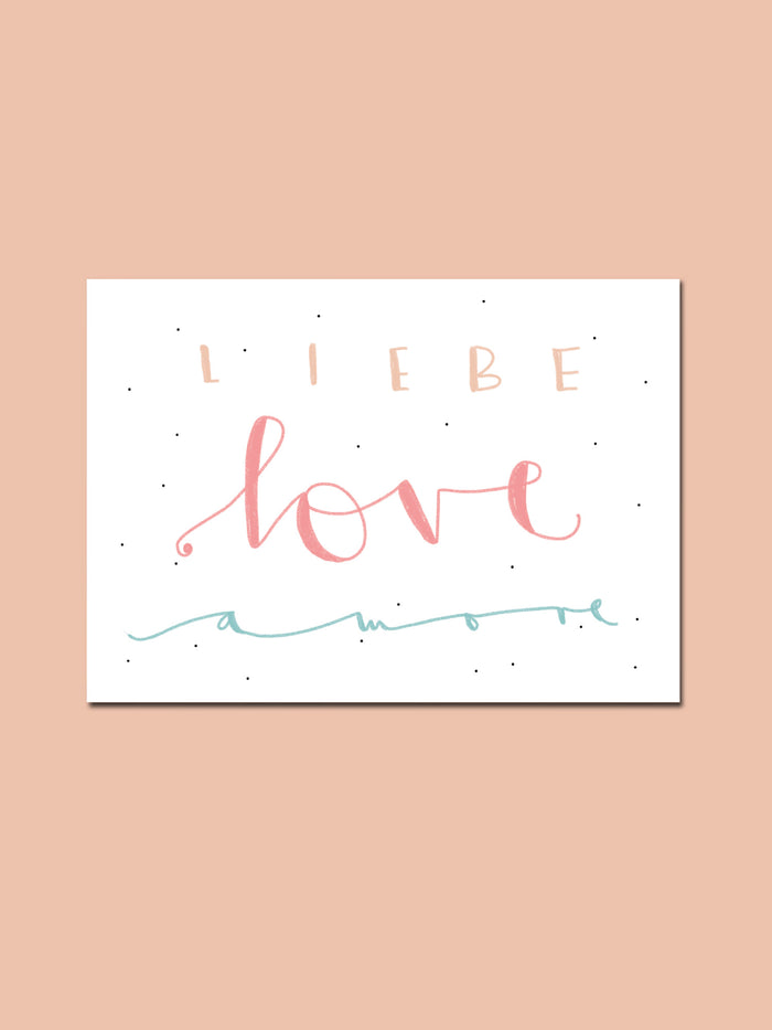 Postkarte "Liebe Love Amore"