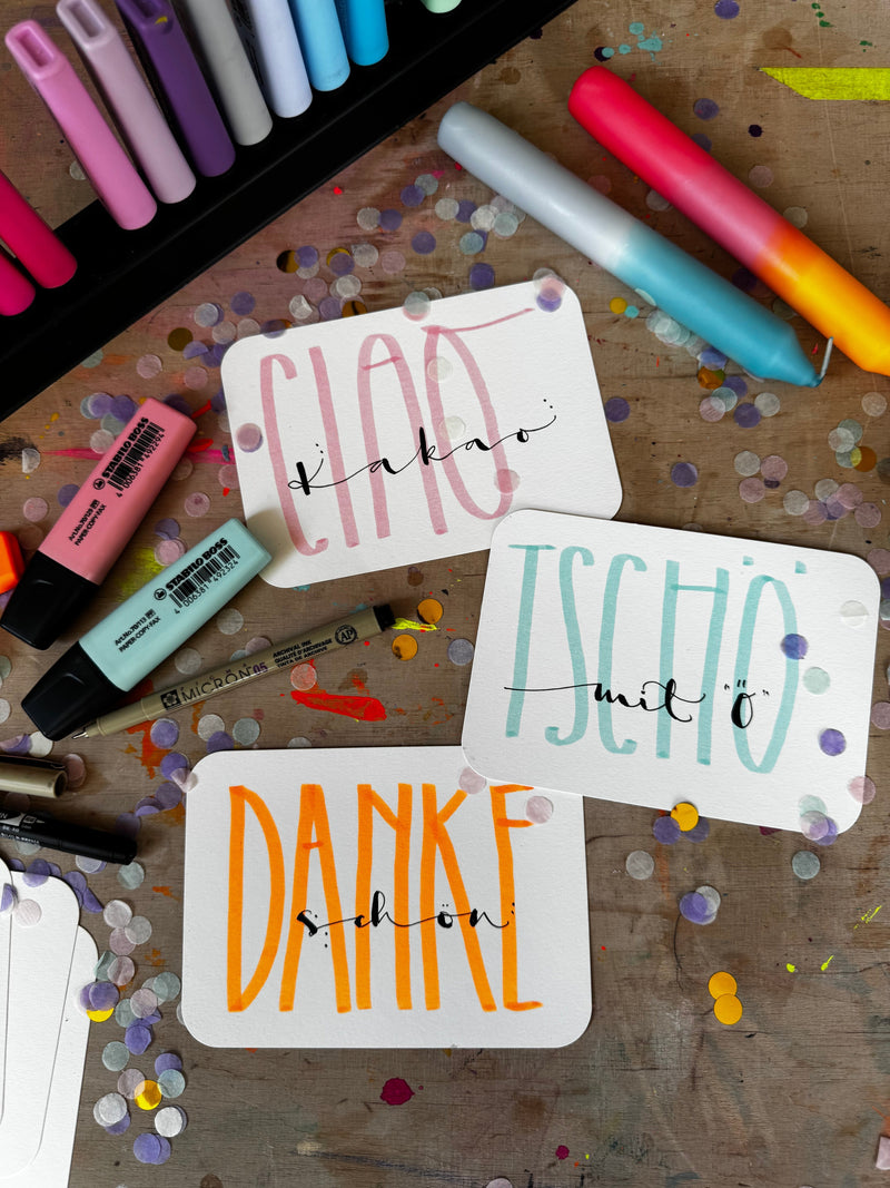 Ciao Kakao – Abschieds-Grußkarten-DIY