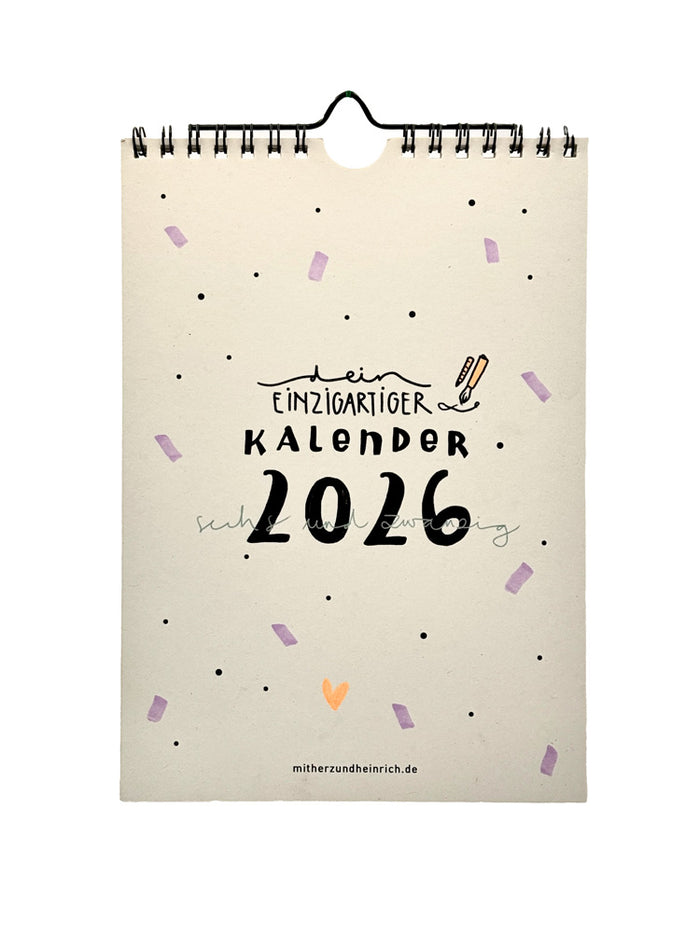 Lettering DIY Wandkalender 2026