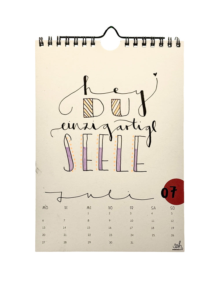 Lettering DIY Wandkalender 2026