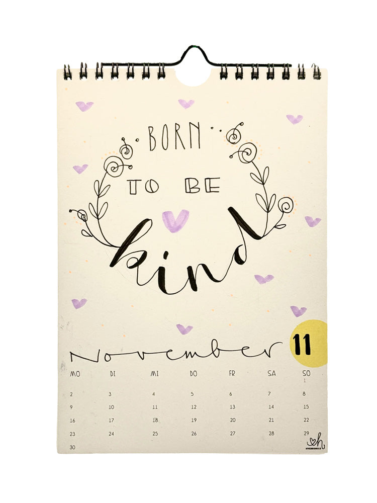 Lettering DIY Wandkalender 2026