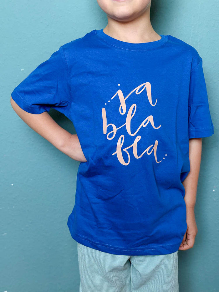 Kids-Shirt "ja bla bla" Blau