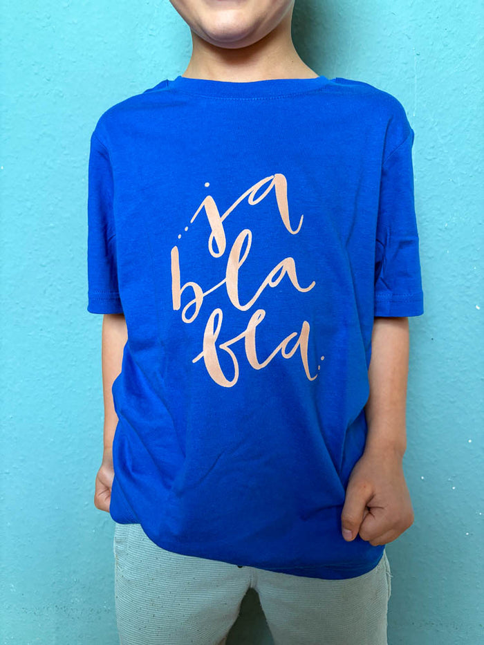 Kids-Shirt "ja bla bla" Blau