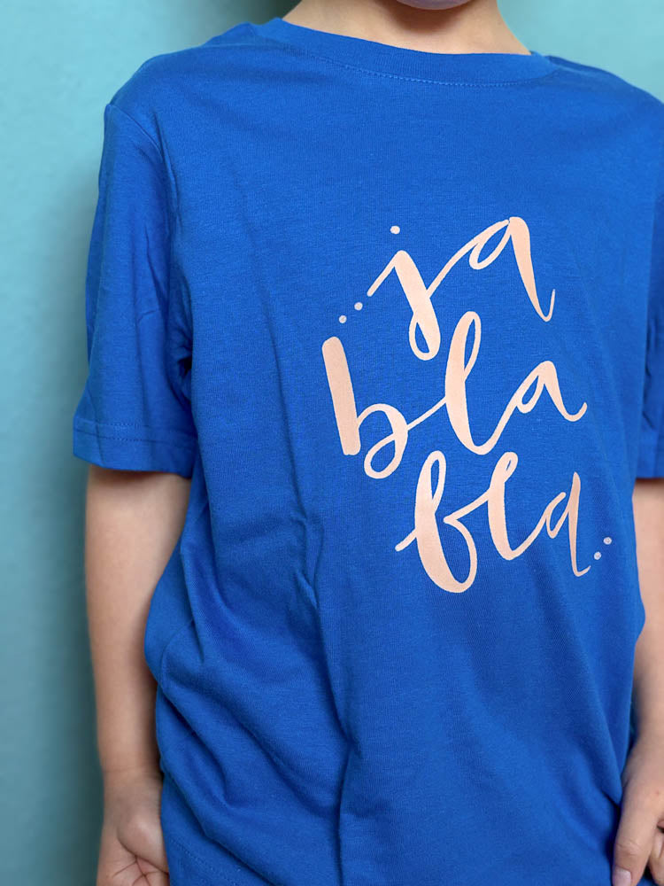 Kids-Shirt "ja bla bla" Blau
