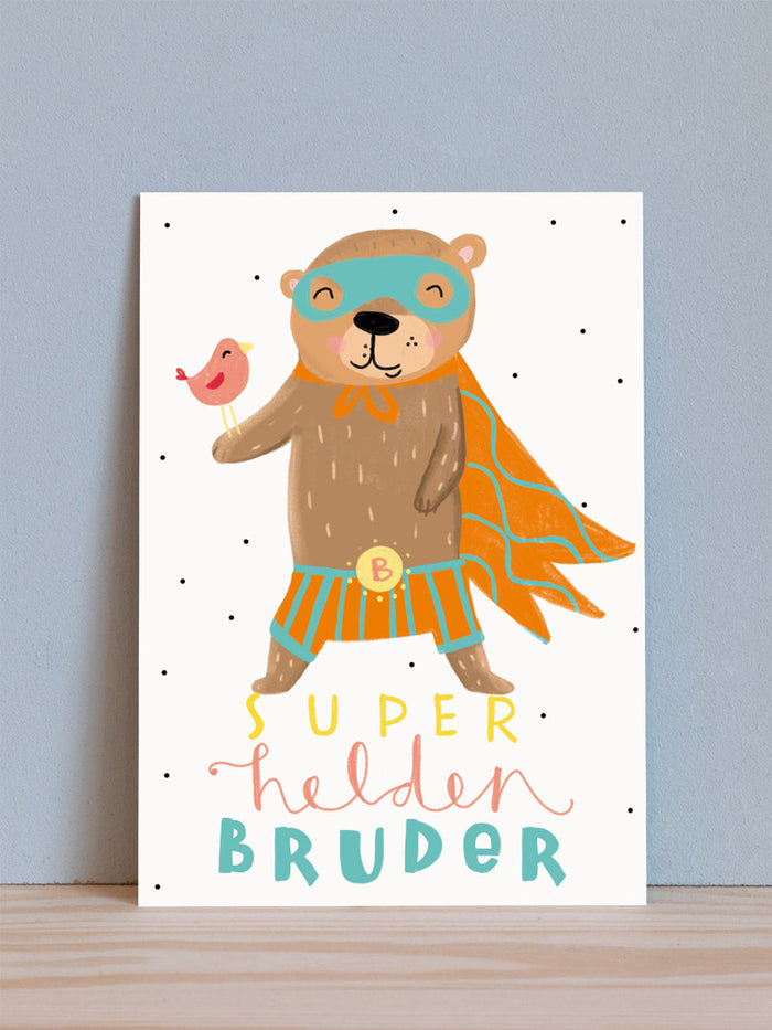 Postkarte "Superheldenbruder"