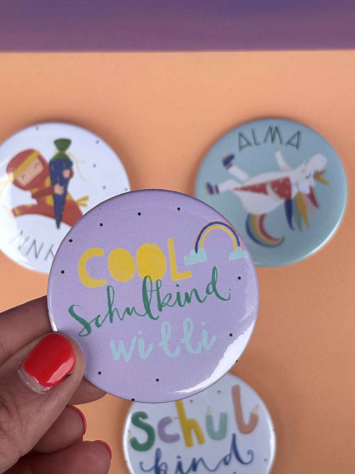personalisierter Button "cooles Schulkind"