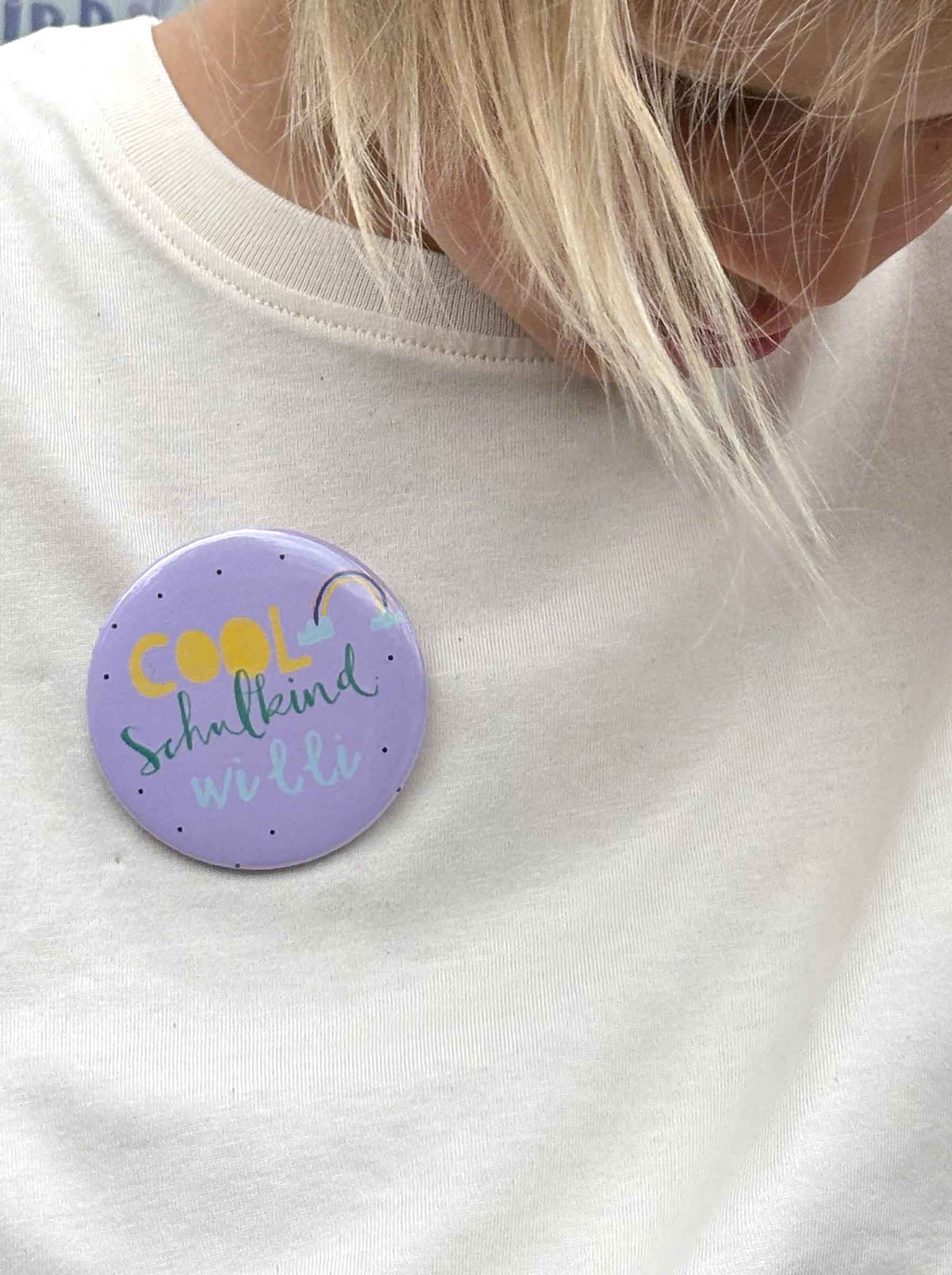 personalisierter Button "cooles Schulkind"
