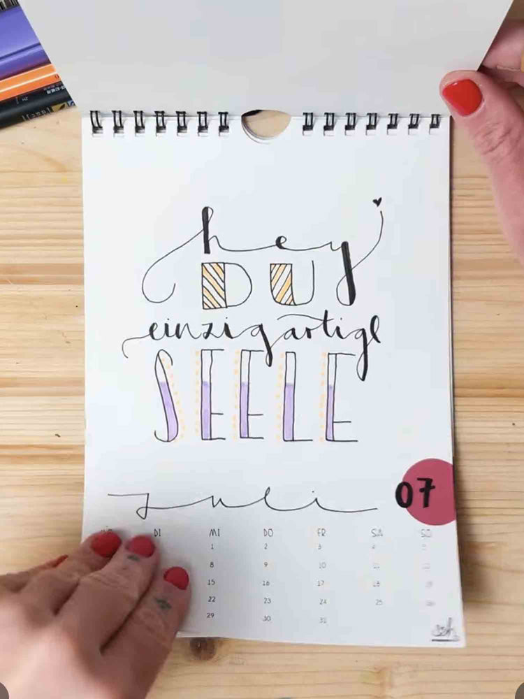 Lettering DIY Wandkalender 2026