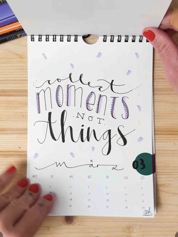 Lettering DIY Wandkalender 2026