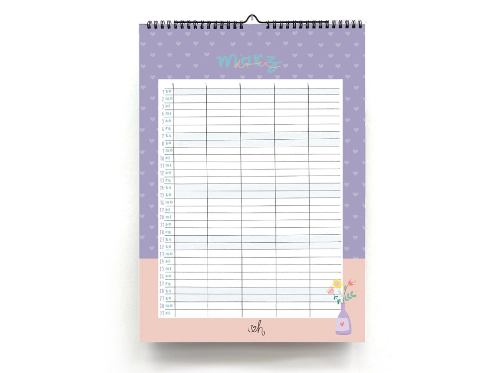 Familienkalender 2026 - farbenfroher Hingucker