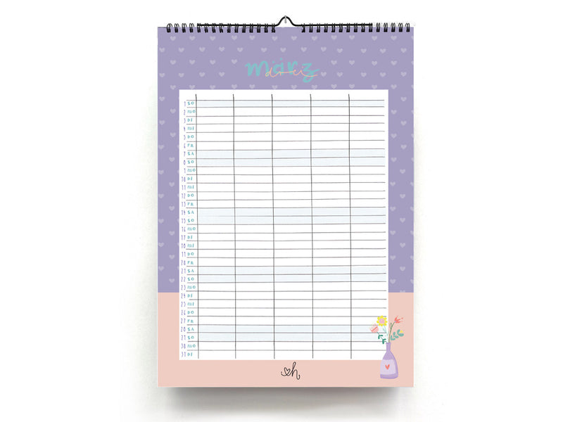 Familienkalender 2026 - farbenfroher Hingucker