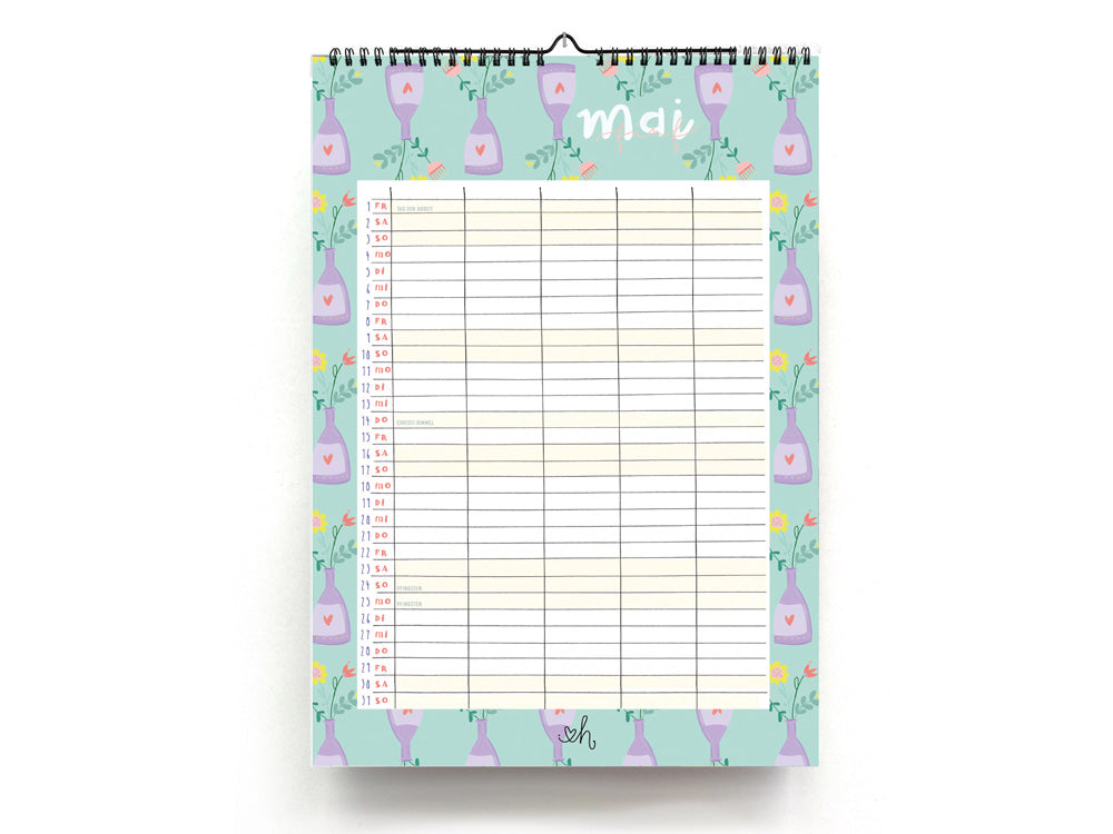 Familienkalender 2026 - farbenfroher Hingucker