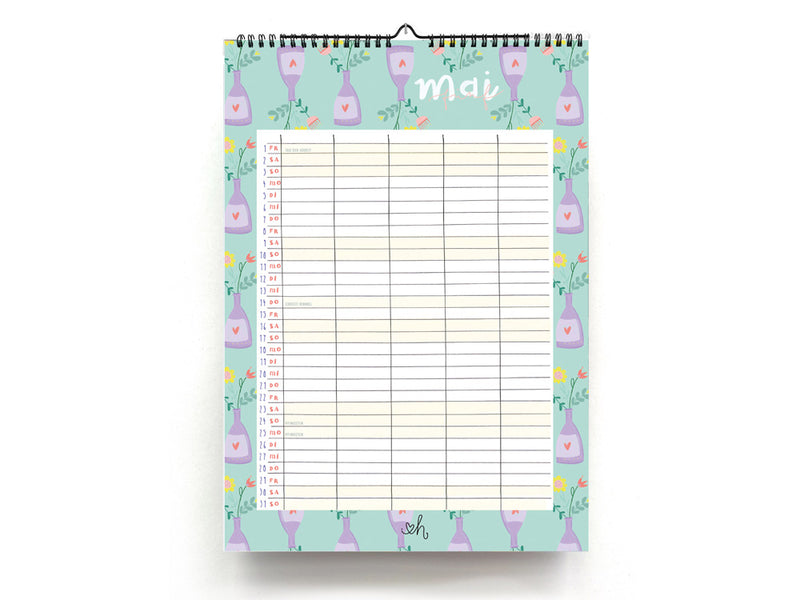 Familienkalender 2026 - farbenfroher Hingucker