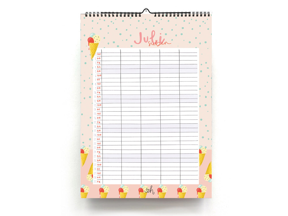 Familienkalender 2026 - farbenfroher Hingucker