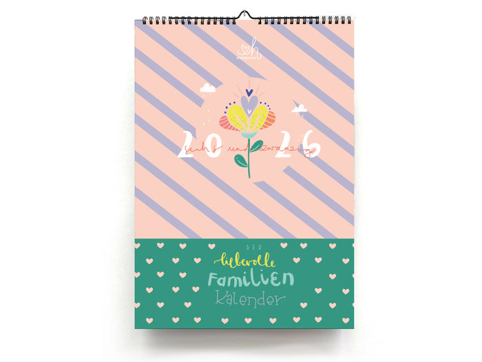 Familienkalender 2026 - farbenfroher Hingucker