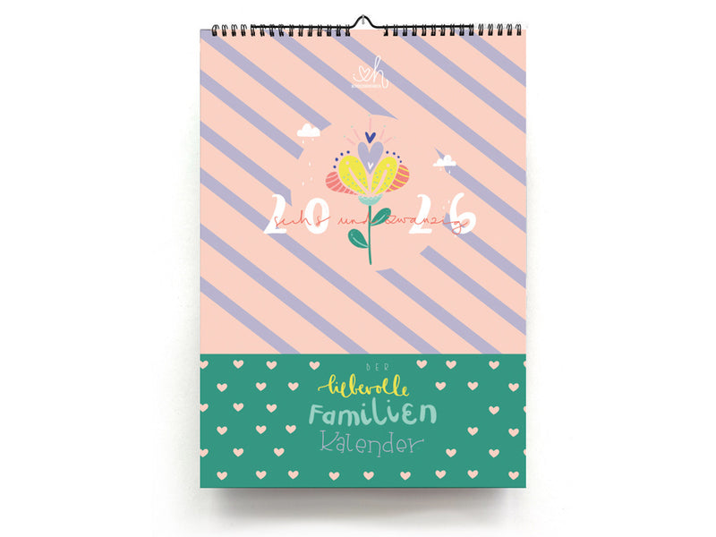 Familienkalender 2026 - farbenfroher Hingucker