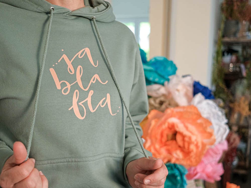 Hoodie "ja bla bla" Olive