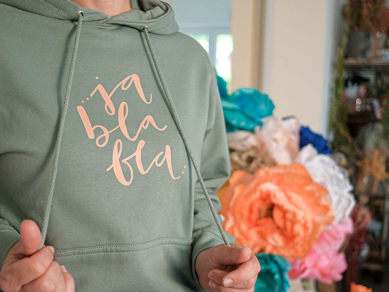 Hoodie "ja bla bla" Olive