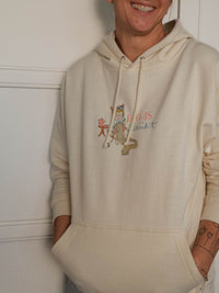 Hoodie "Rechts wird nur gestrickt" Creme