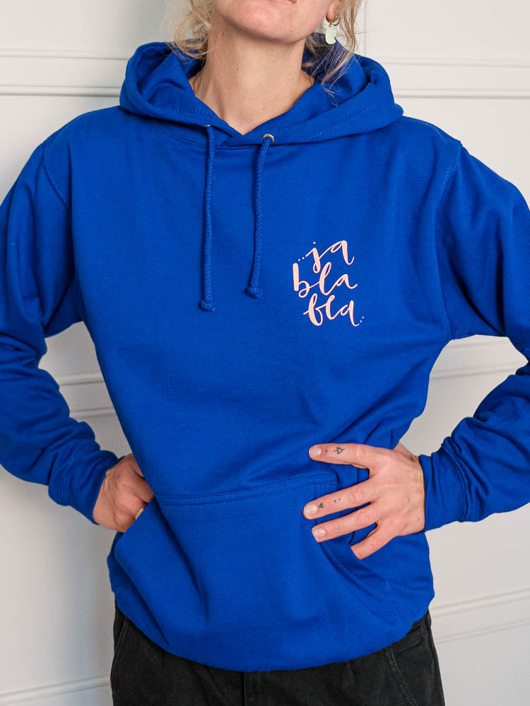 Hoodie "ja bla bla" Blau
