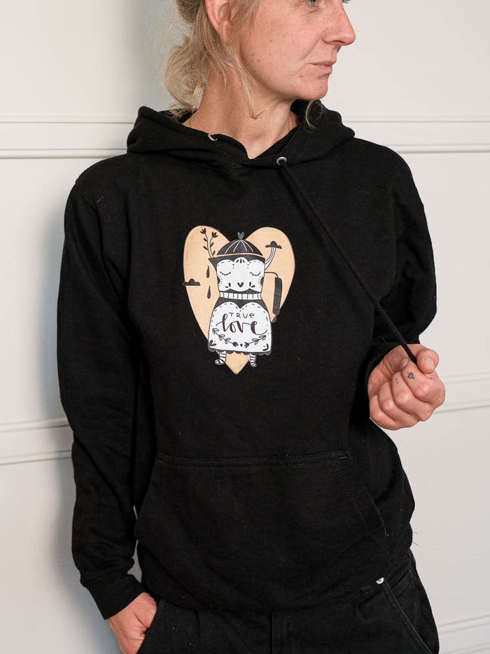 Hoodie "true love" Schwarz