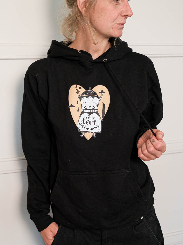 Hoodie "true love" Schwarz