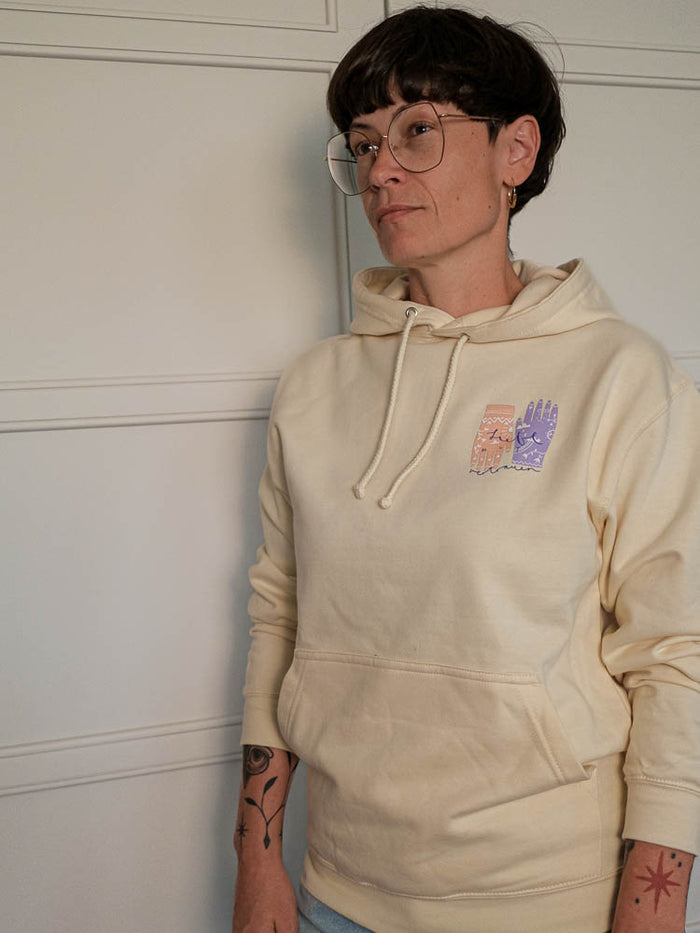 Hoodie "Liebe Mut Vertrauen" Creme