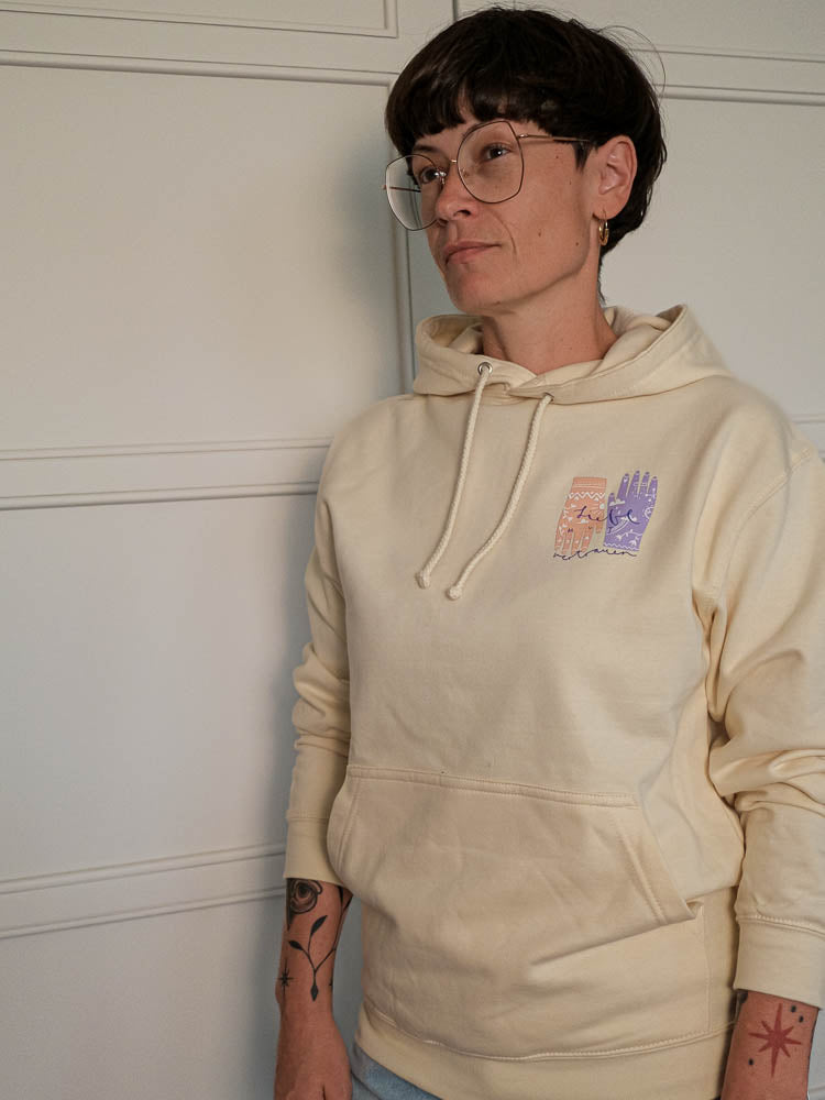 Hoodie "Liebe Mut Vertrauen" Creme