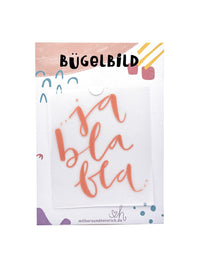 Bügelbild "ja bla bla"
