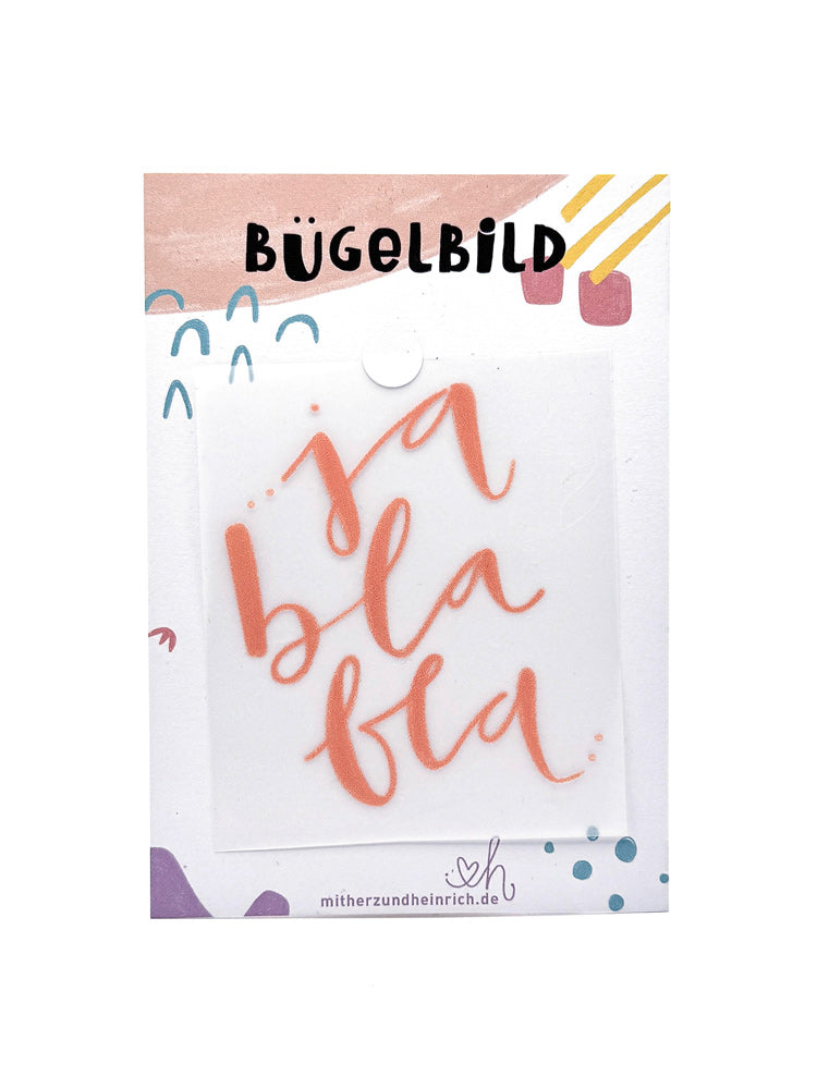 Bügelbild "ja bla bla"
