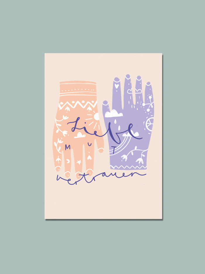 Postkarte "Liebe Mut Vertrauen"