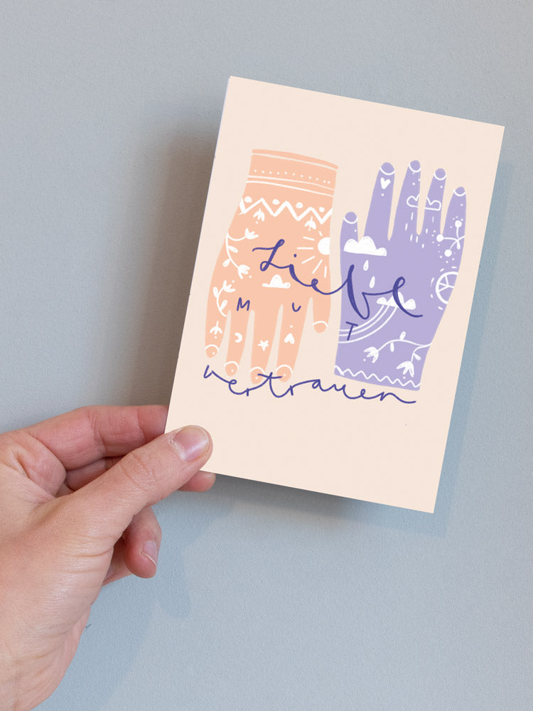 Postkarte "Liebe Mut Vertrauen"