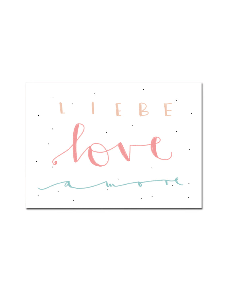 Postkarte "Liebe Love Amore"