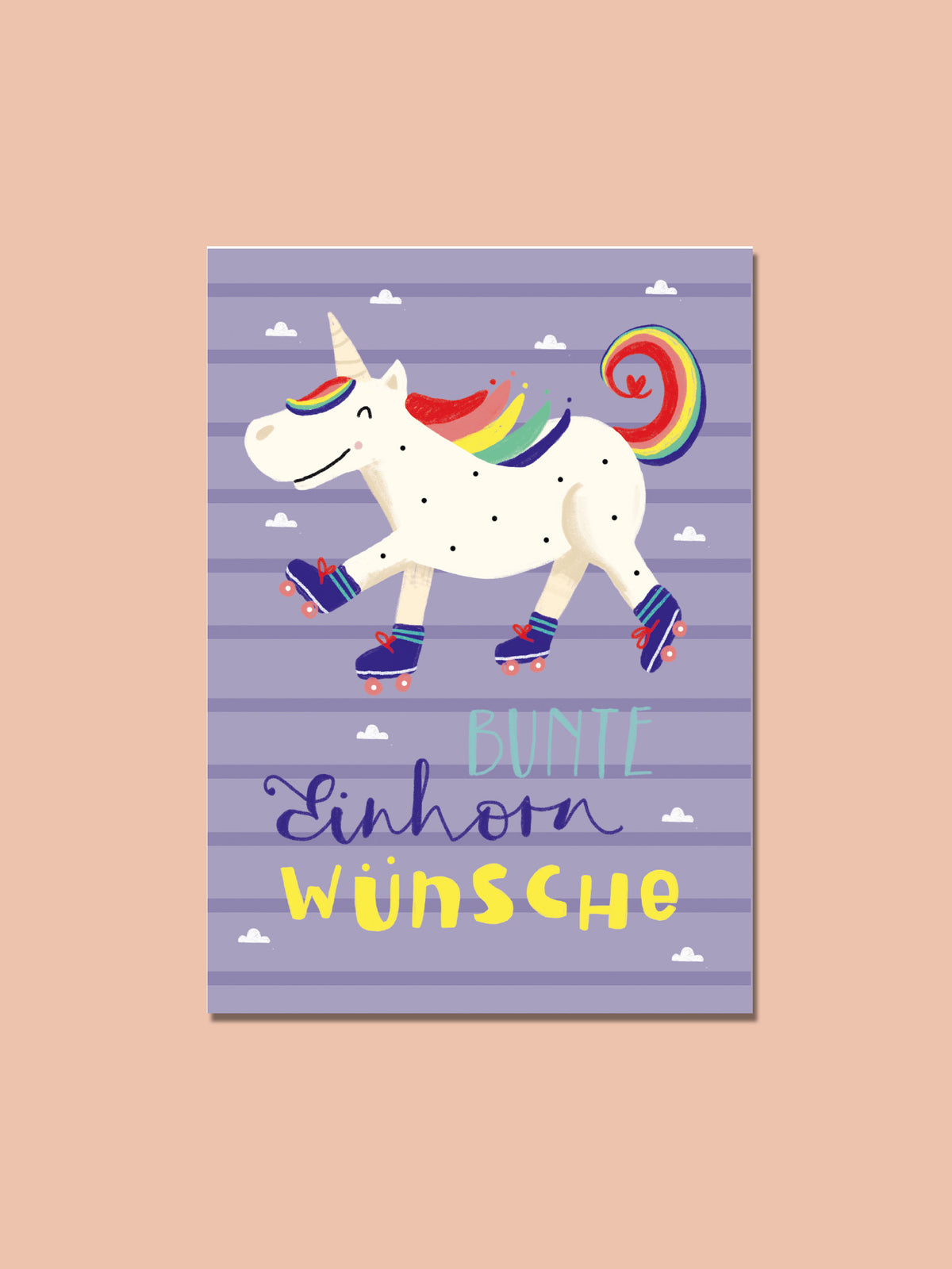 Postkarte "bunte Einhornwünsche"