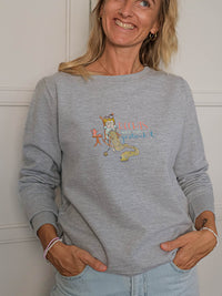 Pulli "Rechts wird nur gestrickt" Grau