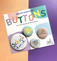 Button-Set zur Einschulung – kleine Mutmacher für große Schulabenteuer