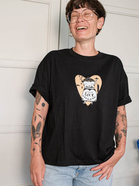 T-Shirt "true love" Schwarz