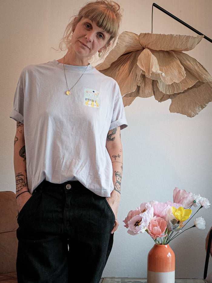 T-Shirt "unperfekt ist eh viel schöner" Flieder