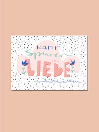 Postkarte "kann Spuren von Liebe enthalten"