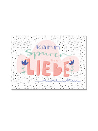 Postkarte "kann Spuren von Liebe enthalten"
