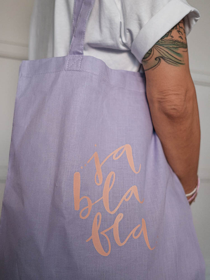 Stofftasche "ja bla bla" Flieder