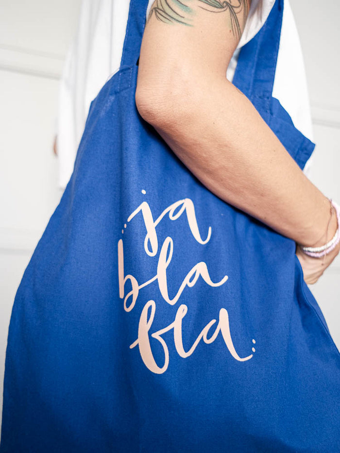 Stofftasche "ja bla bla" Blau
