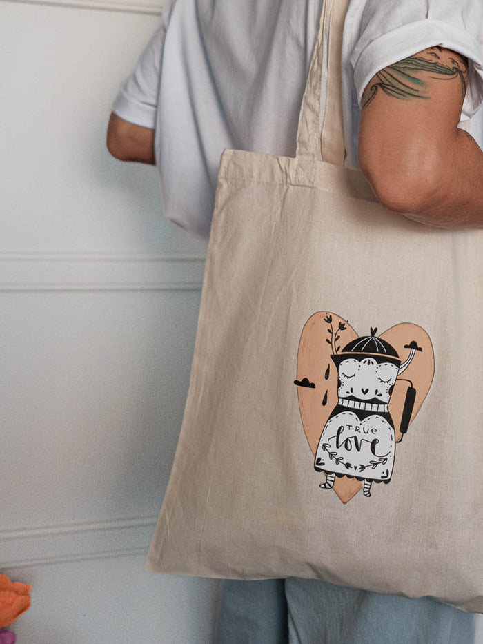 Stofftasche "true love" Natur