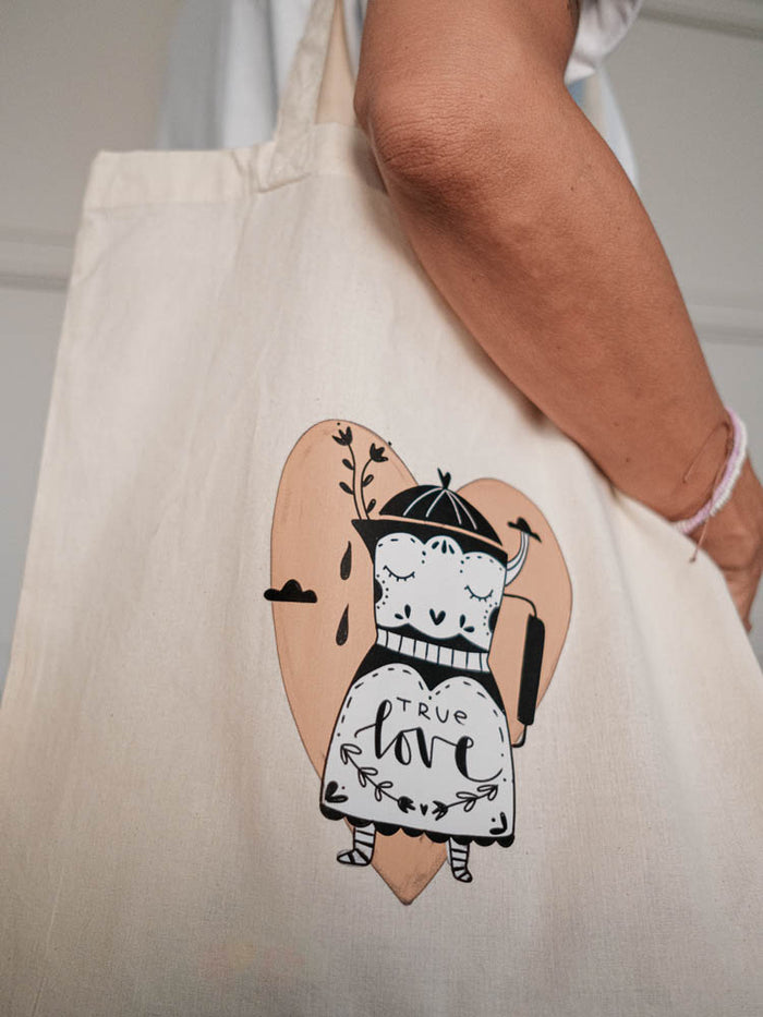 Stofftasche "true love" Natur
