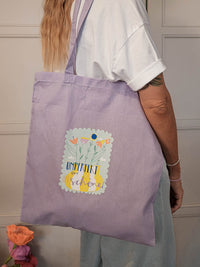 Stofftasche "unperfekt ist eh viel schöner" Flieder