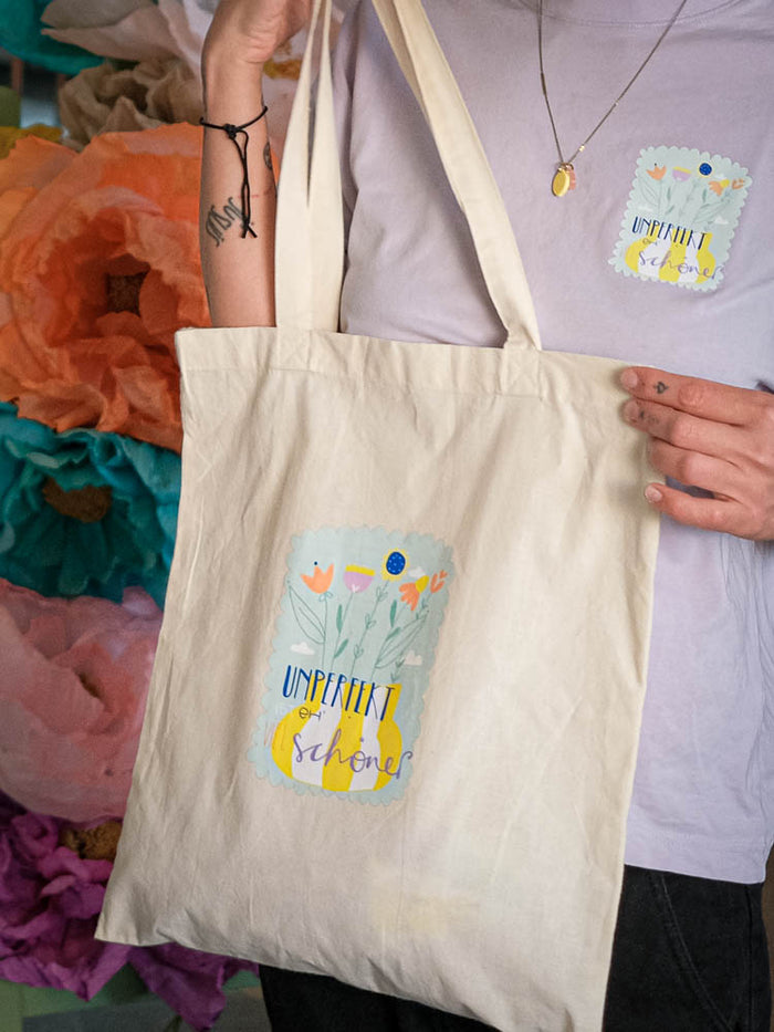 Stofftasche "unperfekt ist eh viel schöner" Natur