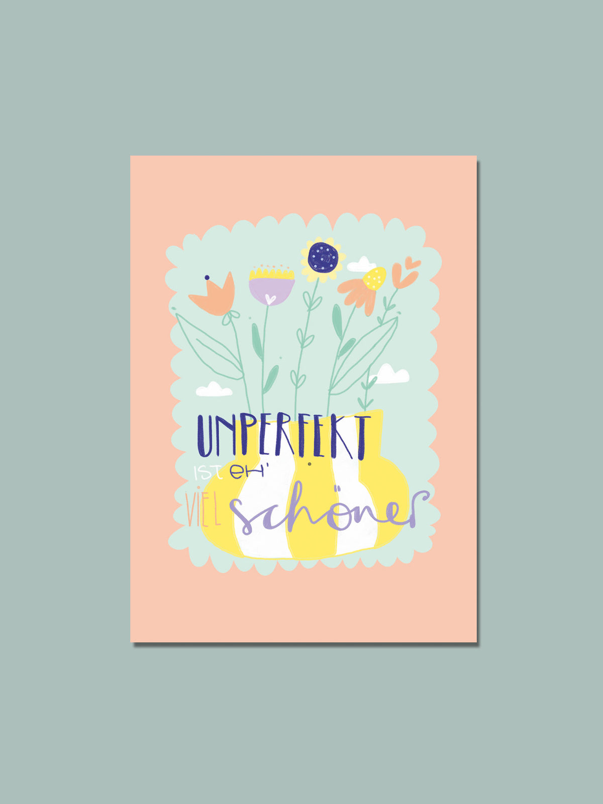 Postkarte "unperfekt ist eh viel schöner"