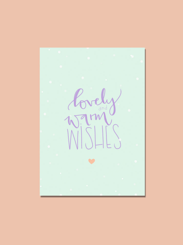 Postkarte "lovely and warm wishes"