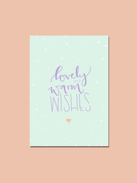 Postkarte "lovely and warm wishes"