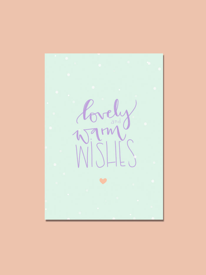 Postkarte "lovely and warm wishes"